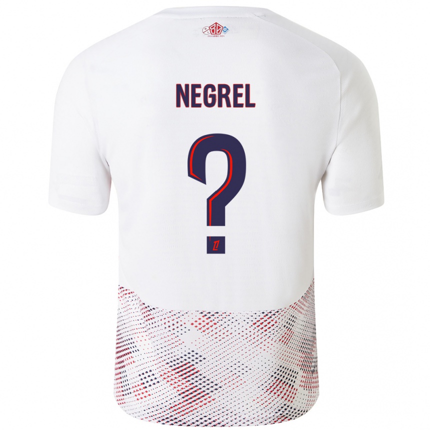 Men Football Tom Negrel #0 White Royal Blue Away Jersey 2024/25 T-Shirt Za