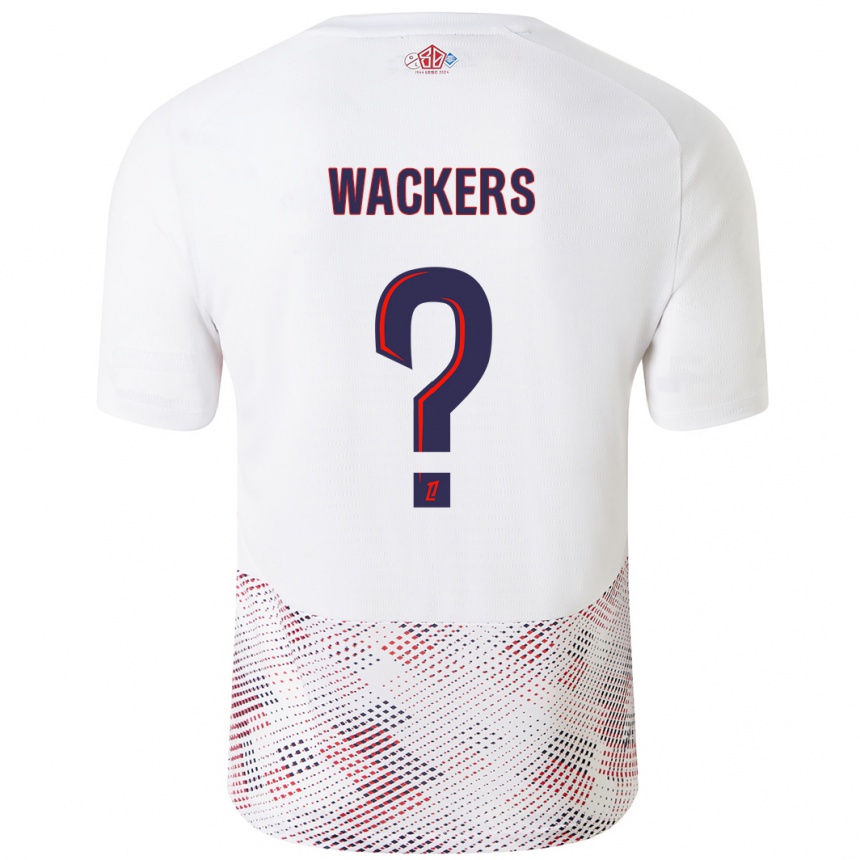 Men Football Maxime Wackers #0 White Royal Blue Away Jersey 2024/25 T-Shirt Za