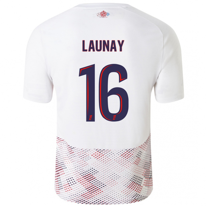 Men Football Elisa Launay #16 White Royal Blue Away Jersey 2024/25 T-Shirt Za