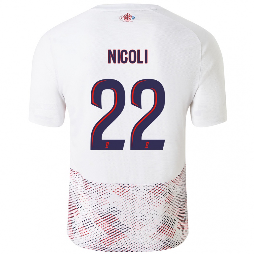 Men Football Morgane Nicoli #22 White Royal Blue Away Jersey 2024/25 T-Shirt Za