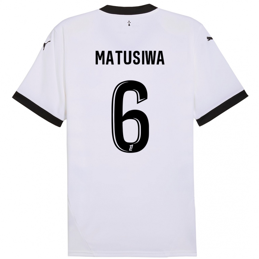 Men Football Azor Matusiwa #6 White Black Away Jersey 2024/25 T-Shirt Za