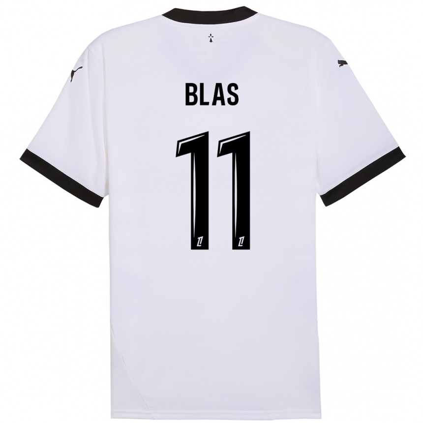 Men Football Ludovic Blas #11 White Black Away Jersey 2024/25 T-Shirt Za