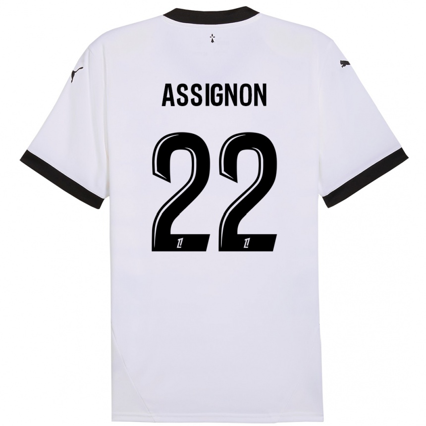 Men Football Lorenz Assignon #22 White Black Away Jersey 2024/25 T-Shirt Za