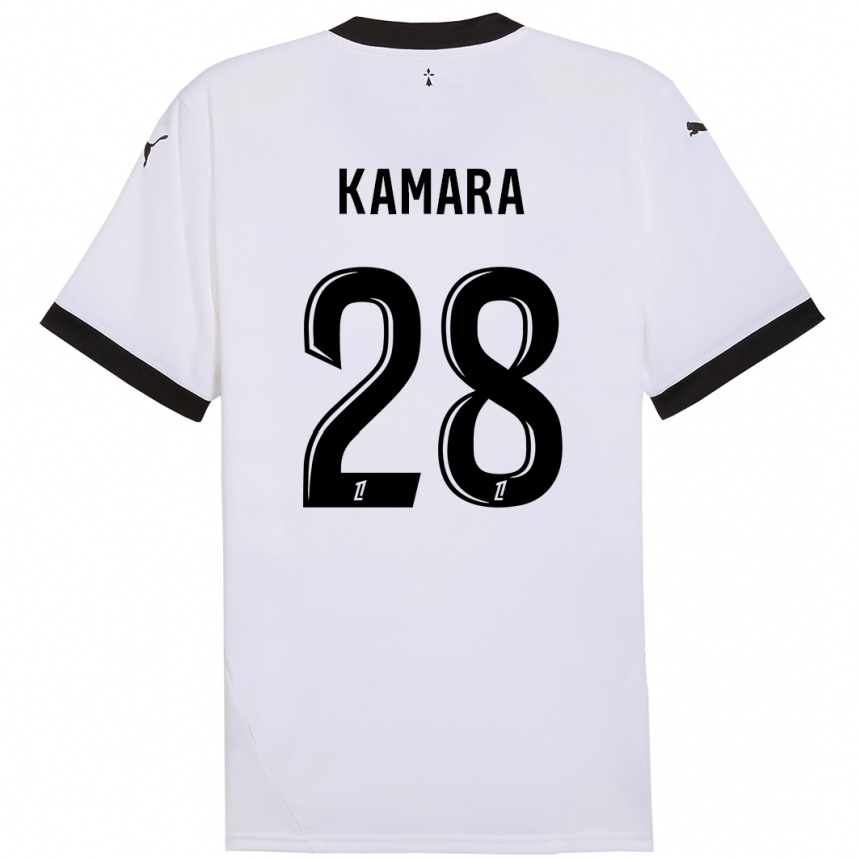 Men Football Glen Kamara #28 White Black Away Jersey 2024/25 T-Shirt Za