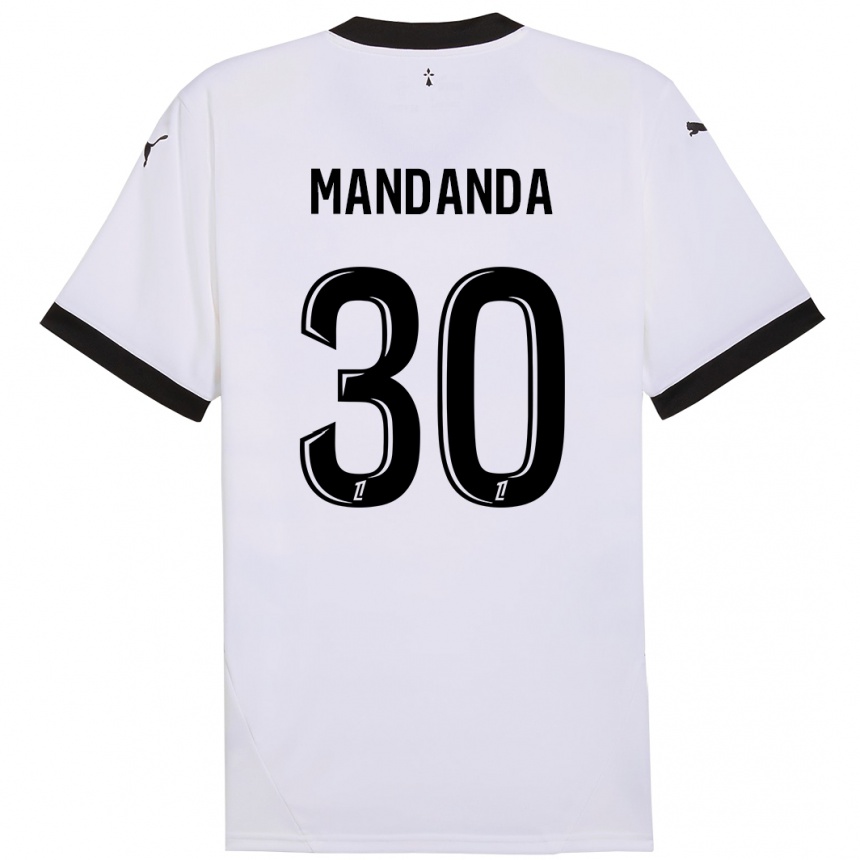 Men Football Steve Mandanda #30 White Black Away Jersey 2024/25 T-Shirt Za