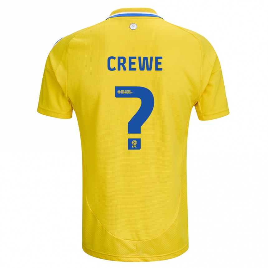 Men Football Charlie Crewe #0 Yellow Blue Away Jersey 2024/25 T-Shirt Za