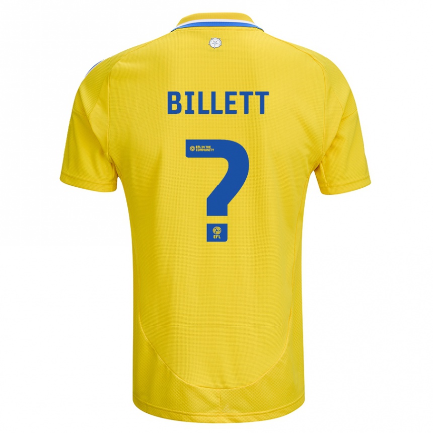 Men Football Joe Billett #0 Yellow Blue Away Jersey 2024/25 T-Shirt Za