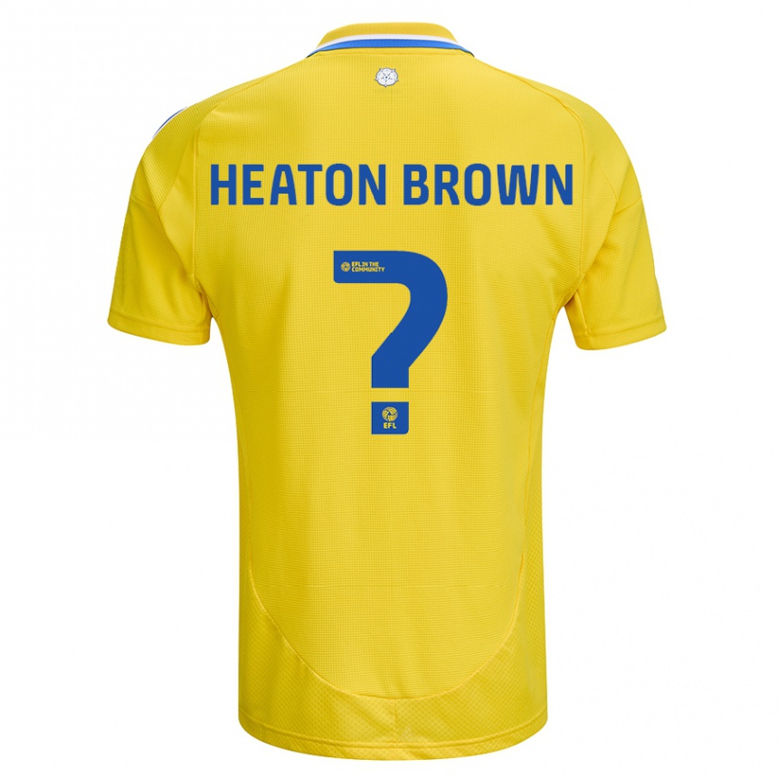 Men Football Heaton Brown #0 Yellow Blue Away Jersey 2024/25 T-Shirt Za