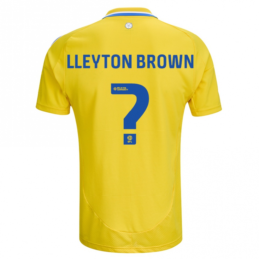 Men Football Lleyton Brown #0 Yellow Blue Away Jersey 2024/25 T-Shirt Za