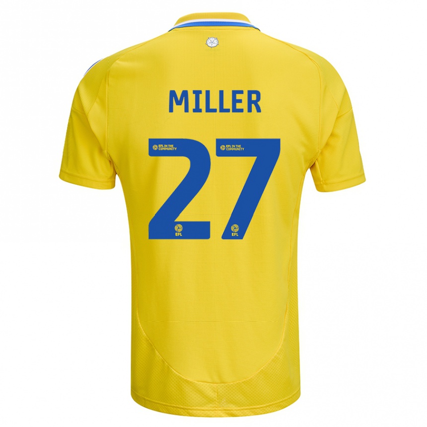 Men Football Amari Miller #27 Yellow Blue Away Jersey 2024/25 T-Shirt Za