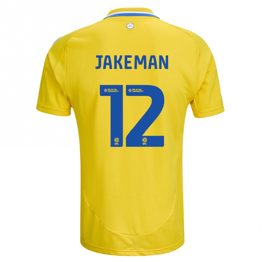 Men Football Harriet Jakeman #12 Yellow Blue Away Jersey 2024/25 T-Shirt Za