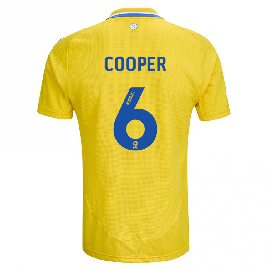 Men Football Liam Cooper #6 Yellow Blue Away Jersey 2024/25 T-Shirt Za