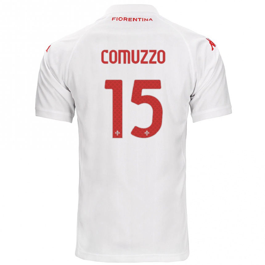 Men Football Pietro Comuzzo #15 White Away Jersey 2024/25 T-Shirt Za