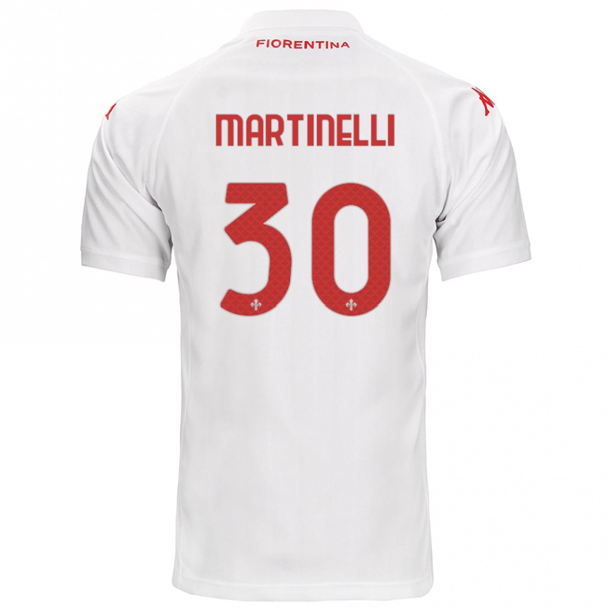 Men Football Tommaso Martinelli #30 White Away Jersey 2024/25 T-Shirt Za