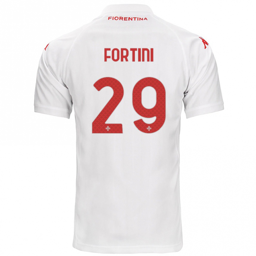 Men Football Niccolò Fortini #29 White Away Jersey 2024/25 T-Shirt Za