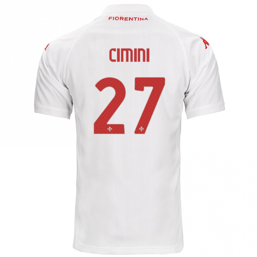 Men Football Linda Tucceri Cimini #27 White Away Jersey 2024/25 T-Shirt Za