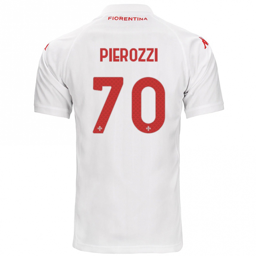 Men Football Niccolò Pierozzi #70 White Away Jersey 2024/25 T-Shirt Za