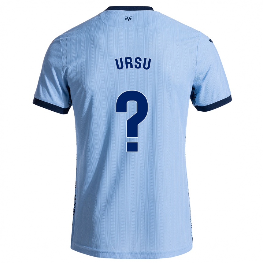 Men Football Eduard Ursu #0 Sky Blue Away Jersey 2024/25 T-Shirt Za