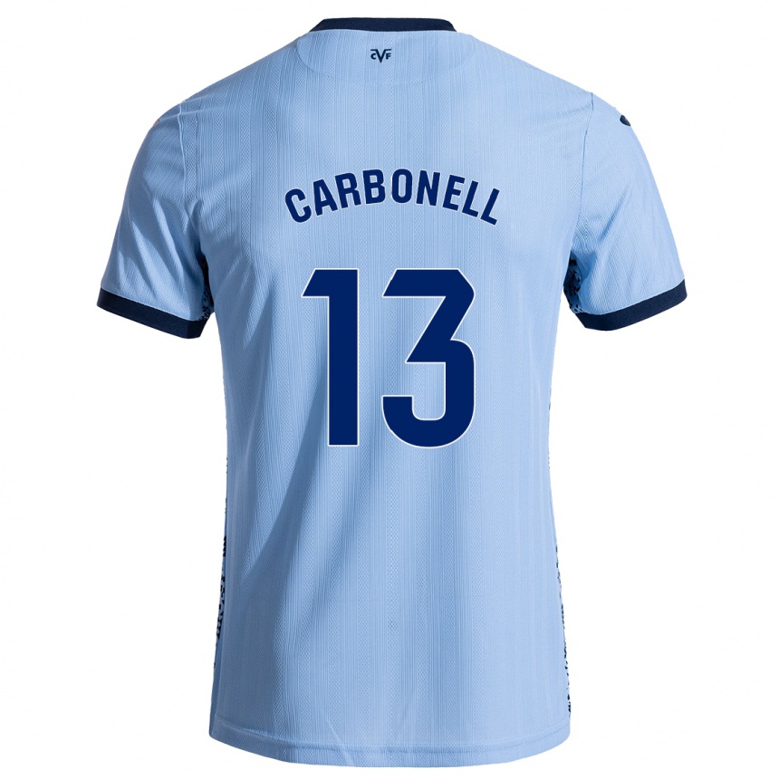 Men Football Carmen Carbonell #13 Sky Blue Away Jersey 2024/25 T-Shirt Za