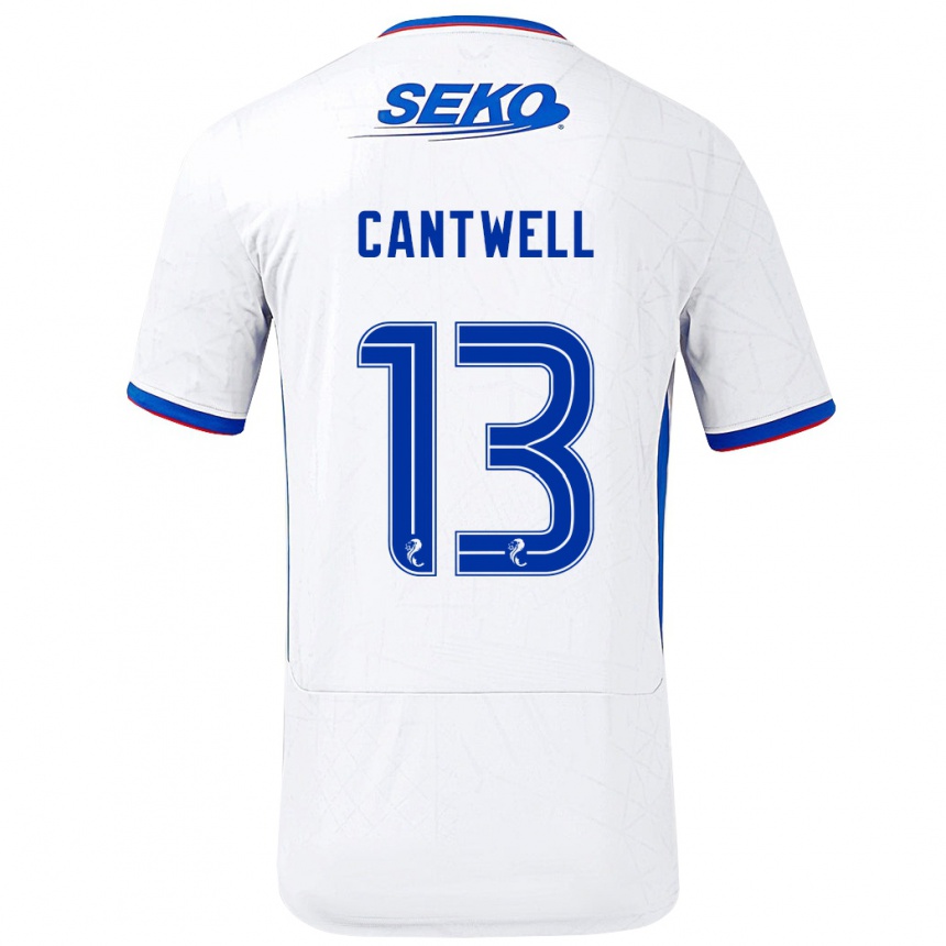 Men Football Todd Cantwell #13 White Blue Away Jersey 2024/25 T-Shirt Za