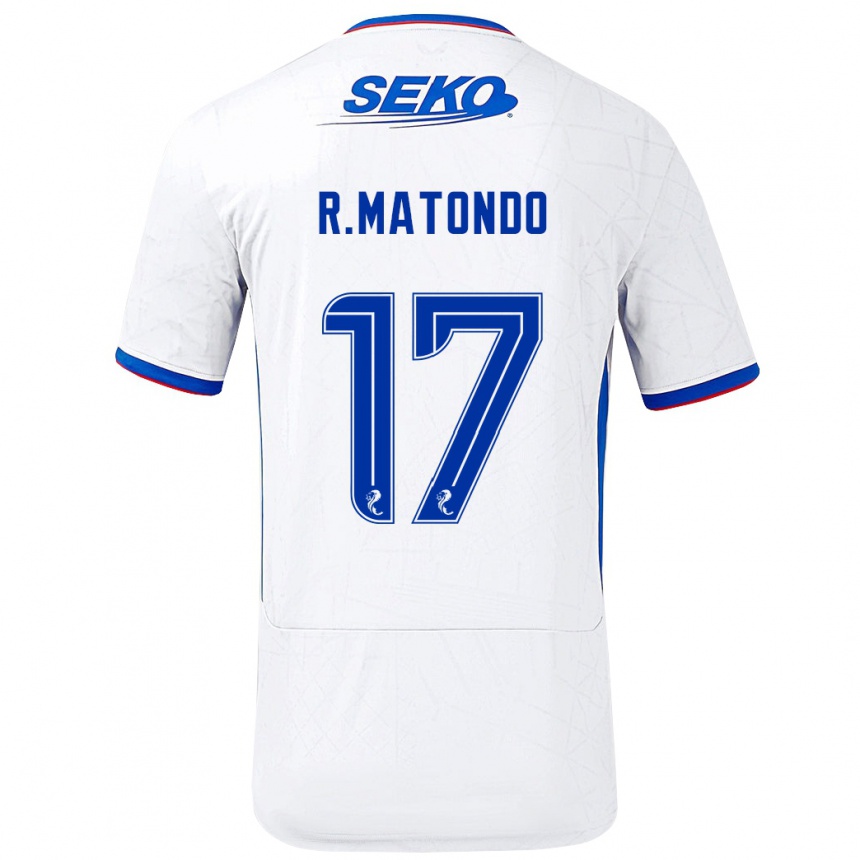 Men Football Rabbi Matondo #17 White Blue Away Jersey 2024/25 T-Shirt Za