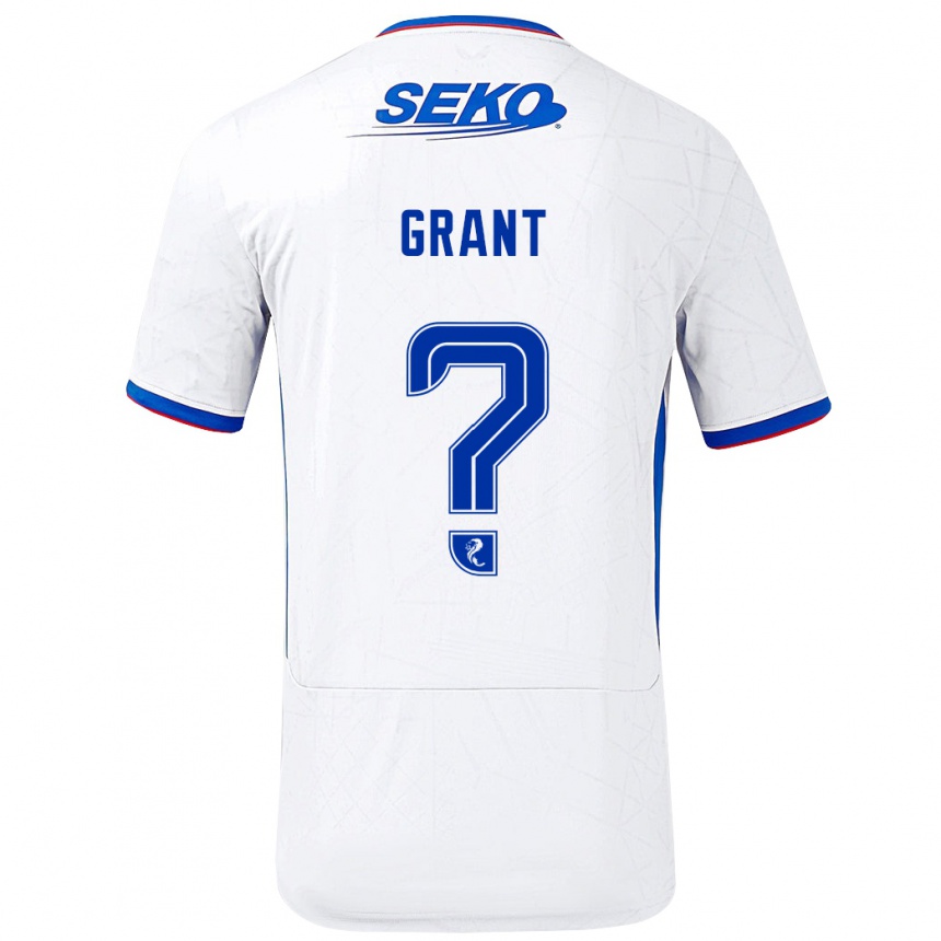 Men Football Leyton Grant #0 White Blue Away Jersey 2024/25 T-Shirt Za