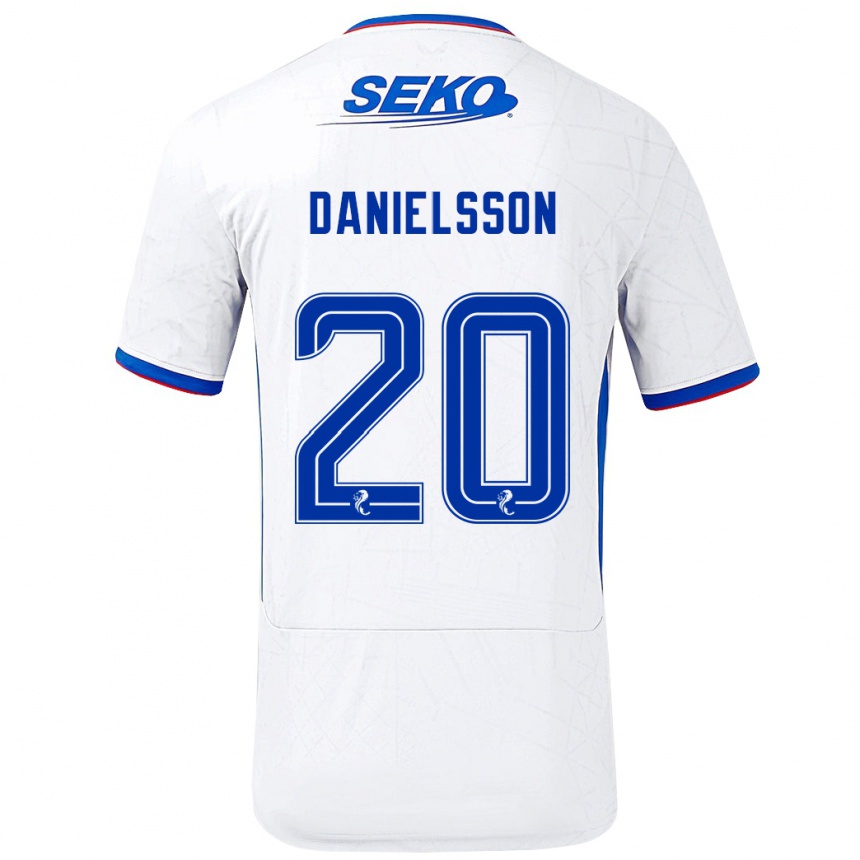 Men Football Jenny Julia Danielsson #20 White Blue Away Jersey 2024/25 T-Shirt Za