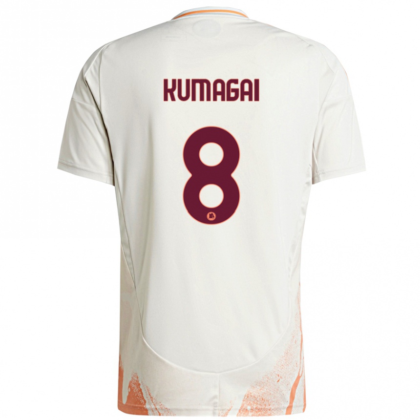 Men Football Saki Kumagai #8 Cream White Orange Away Jersey 2024/25 T-Shirt Za