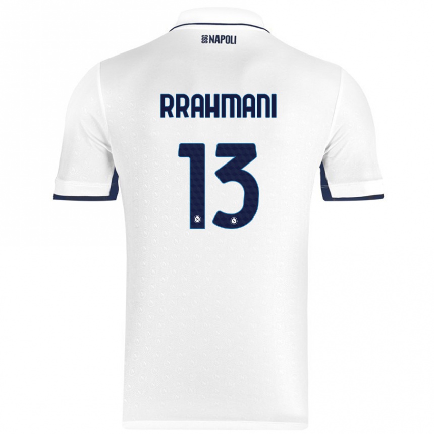 Men Football Amir Rrahmani #13 White Royal Blue Away Jersey 2024/25 T-Shirt Za