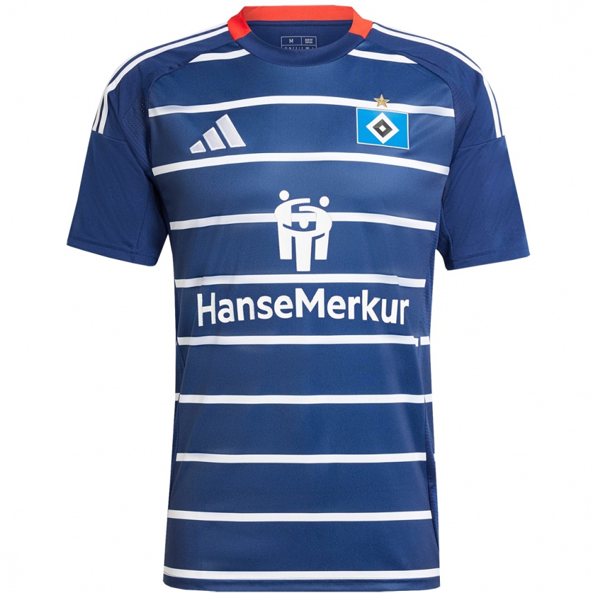 Men Football Endrik Jaschan #14 Dark Blue Away Jersey 2024/25 T-Shirt Za