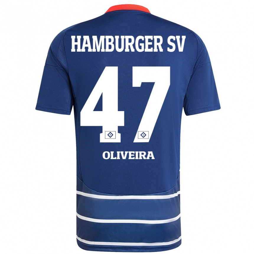 Men Football Nicolas Oliveira #47 Dark Blue Away Jersey 2024/25 T-Shirt Za