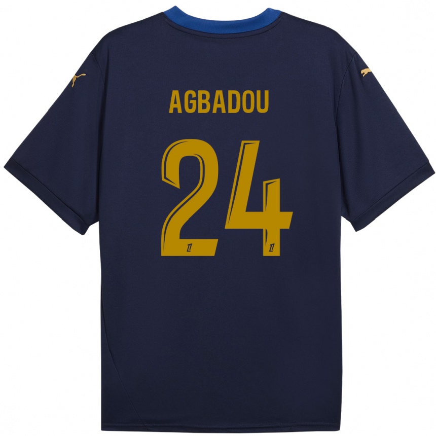 Men Football Emmanuel Agbadou #24 Navy Gold Away Jersey 2024/25 T-Shirt Za