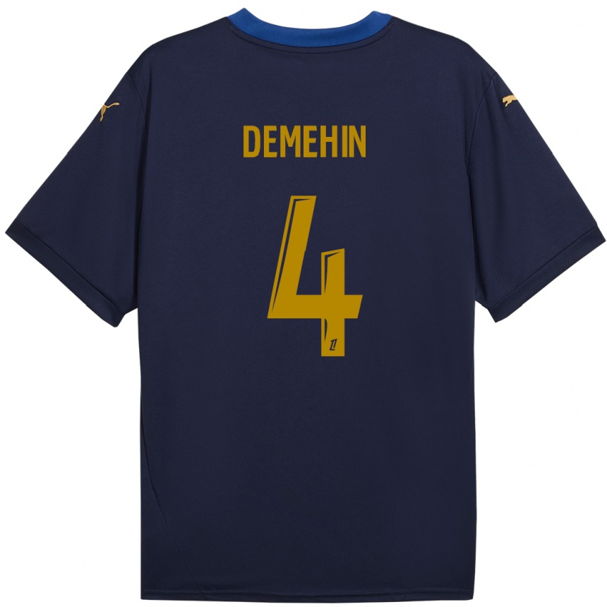 Men Football Blessing Demehin #4 Navy Gold Away Jersey 2024/25 T-Shirt Za