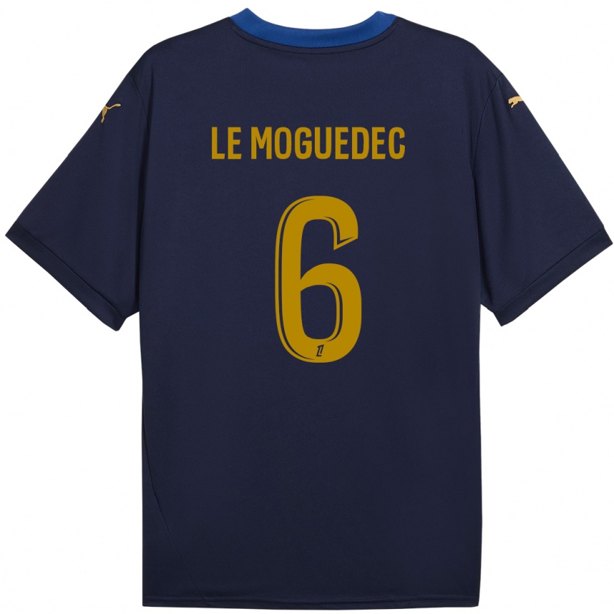 Men Football Anaële Le Moguédec #6 Navy Gold Away Jersey 2024/25 T-Shirt Za