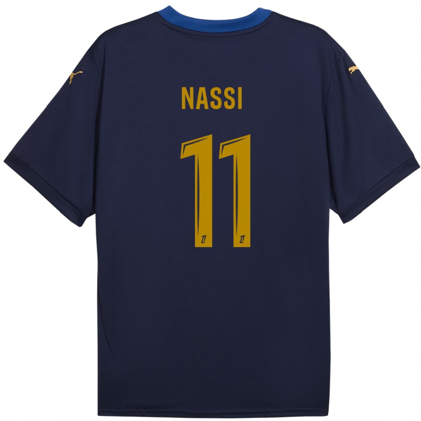 Men Football Jade Nassi #11 Navy Gold Away Jersey 2024/25 T-Shirt Za