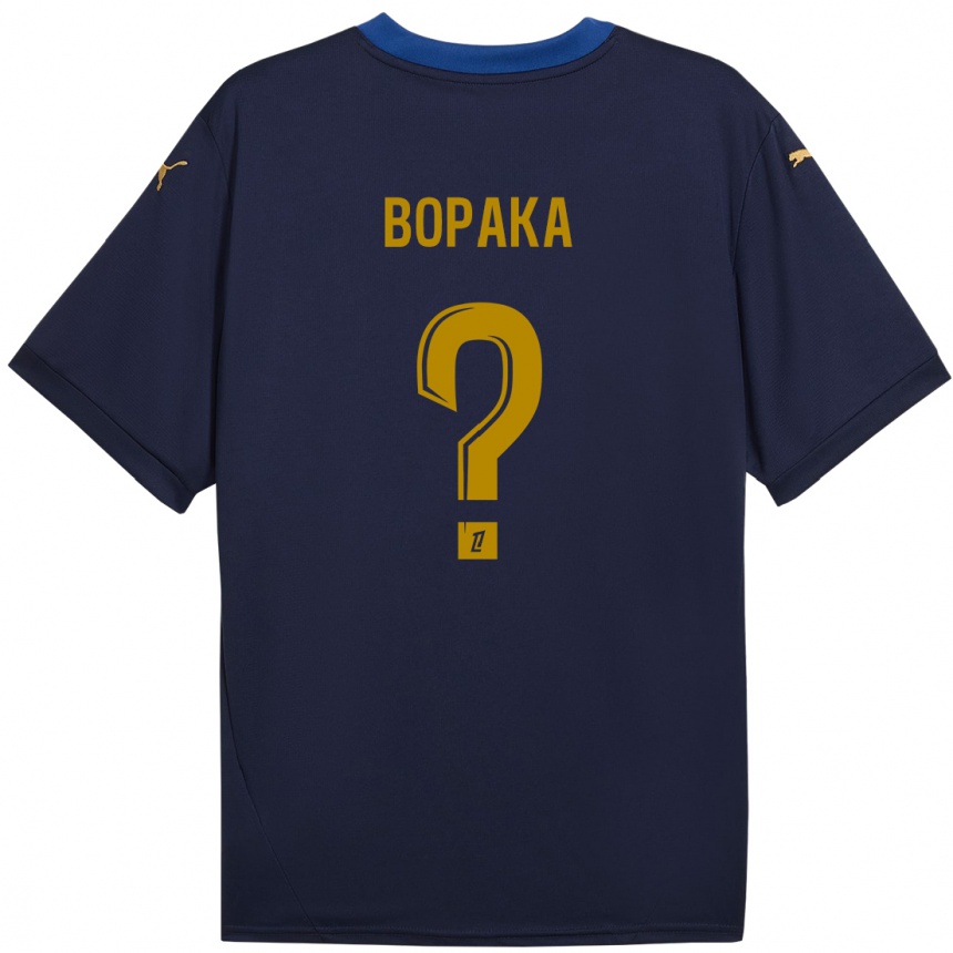 Men Football Yohann Bopaka #0 Navy Gold Away Jersey 2024/25 T-Shirt Za