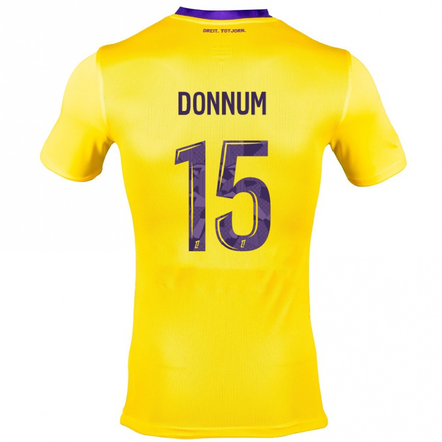 Men Football Aron Dønnum #15 Yellow Purple Away Jersey 2024/25 T-Shirt Za