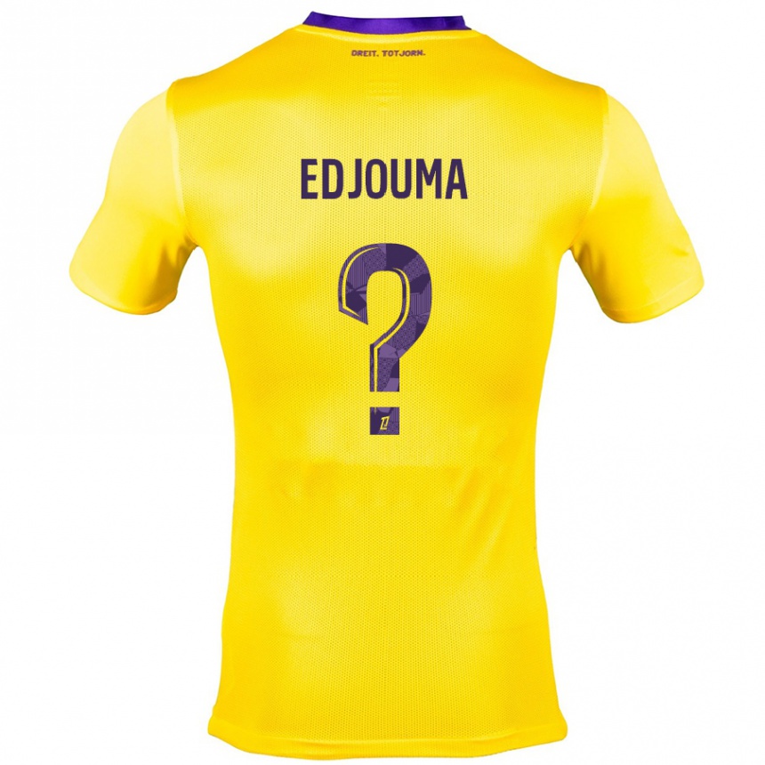 Men Football Noah Edjouma #0 Yellow Purple Away Jersey 2024/25 T-Shirt Za