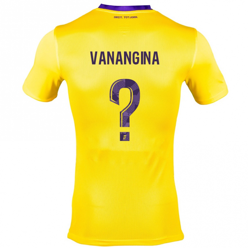 Men Football Mechack Niombo Vanangina #0 Yellow Purple Away Jersey 2024/25 T-Shirt Za