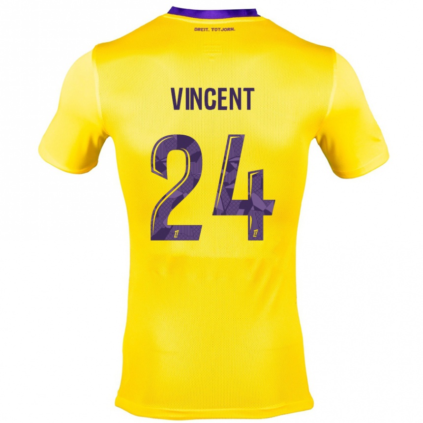 Men Football Magalie Vincent #24 Yellow Purple Away Jersey 2024/25 T-Shirt Za