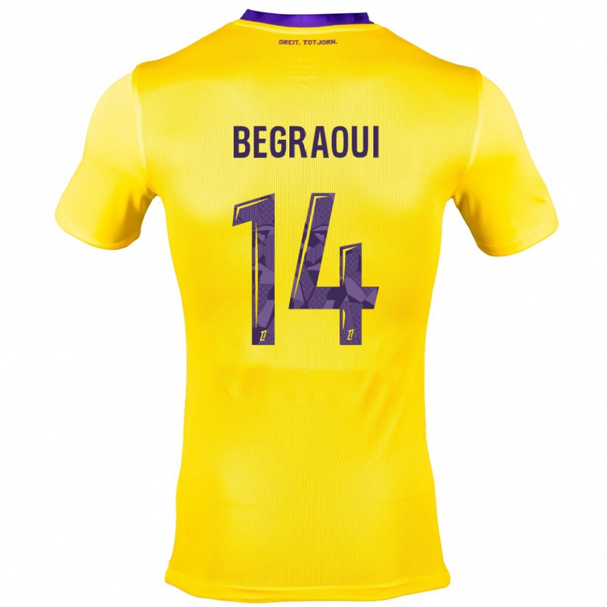 Men Football Yanis Begraoui #14 Yellow Purple Away Jersey 2024/25 T-Shirt Za