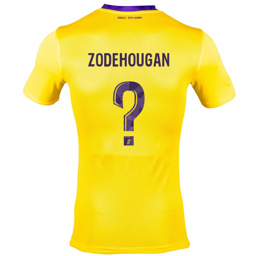 Men Football Yanis Zodehougan #0 Yellow Purple Away Jersey 2024/25 T-Shirt Za