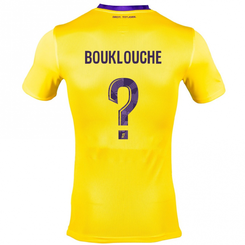 Men Football Kelyan Bouklouche #0 Yellow Purple Away Jersey 2024/25 T-Shirt Za