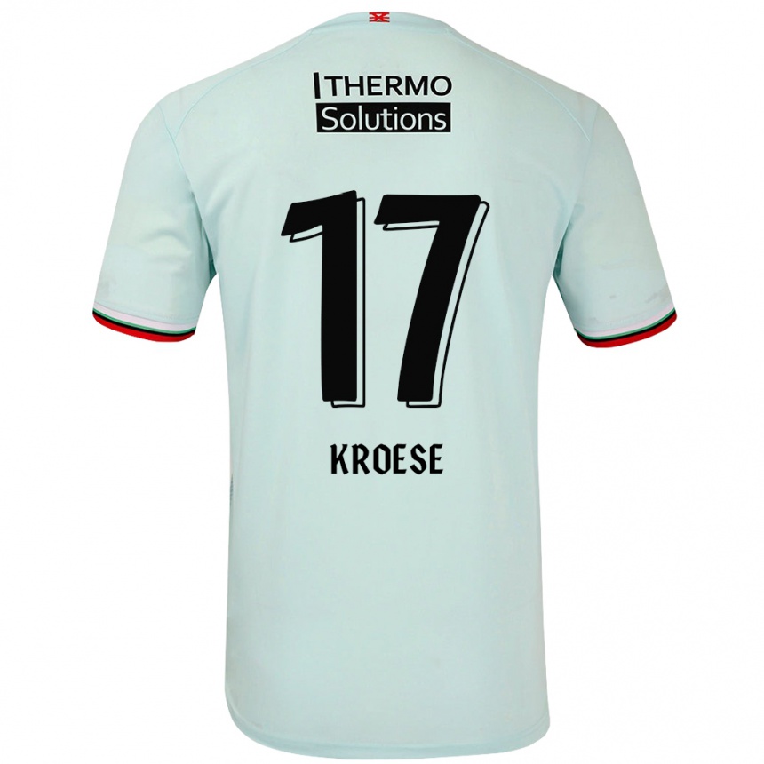 Men Football Fieke Kroese #17 Light Green Away Jersey 2024/25 T-Shirt Za