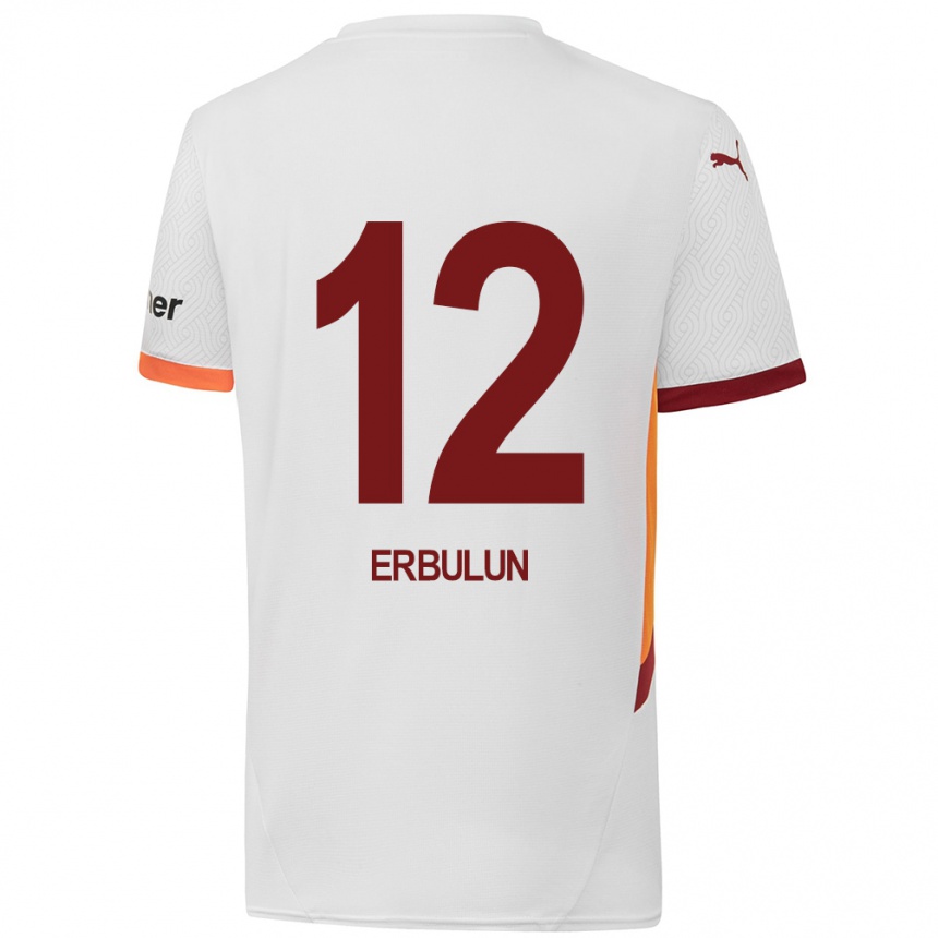 Men Football Helin Erbulun #12 White Yellow Red Away Jersey 2024/25 T-Shirt Za