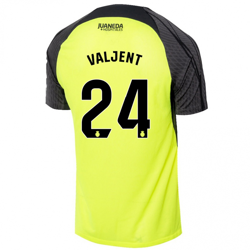 Men Football Martin Valjent #24 Fluorescent Green Black Away Jersey 2024/25 T-Shirt Za