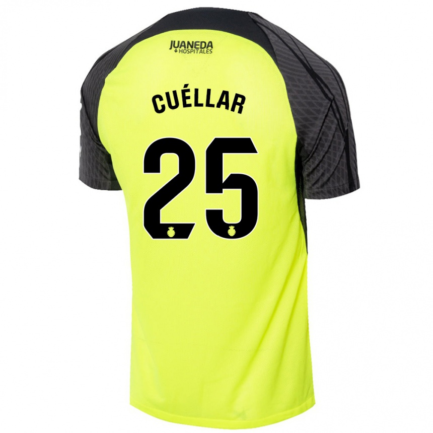 Men Football Iván Cuéllar #25 Fluorescent Green Black Away Jersey 2024/25 T-Shirt Za