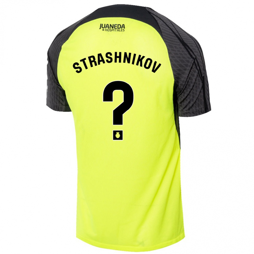 Men Football Nikolay Strashnikov #0 Fluorescent Green Black Away Jersey 2024/25 T-Shirt Za