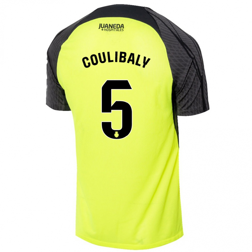 Men Football Habib Anas Coulibaly #5 Fluorescent Green Black Away Jersey 2024/25 T-Shirt Za