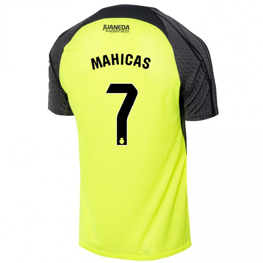 Men Football Julián Mahicas #7 Fluorescent Green Black Away Jersey 2024/25 T-Shirt Za